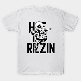 He Is Rizzin Funny Jesus Play Basketball Easter Christian Anime T-Shirt